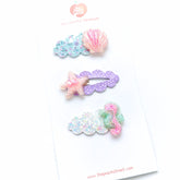 Sea Pearl Sparkle Clip Set